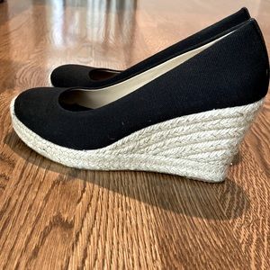 J. Crew Espadrilles Wedges in Black Canvas Size 6 -New in Box!